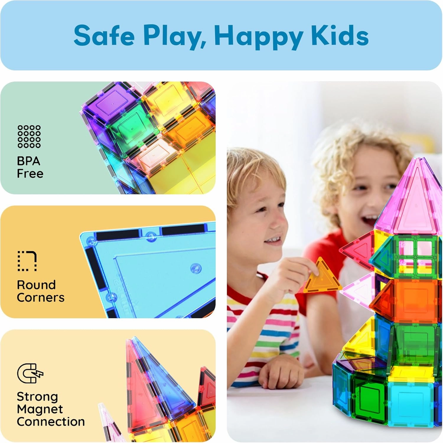 PicassoTiles 101pc Magnetic Tile Building Blocks with Car Base Drawstring Carry Toy Storage Bag Magnetized Block for Kids Magnet ToySet Educational STEM Learning Child Brain Development Ages 3  PC101