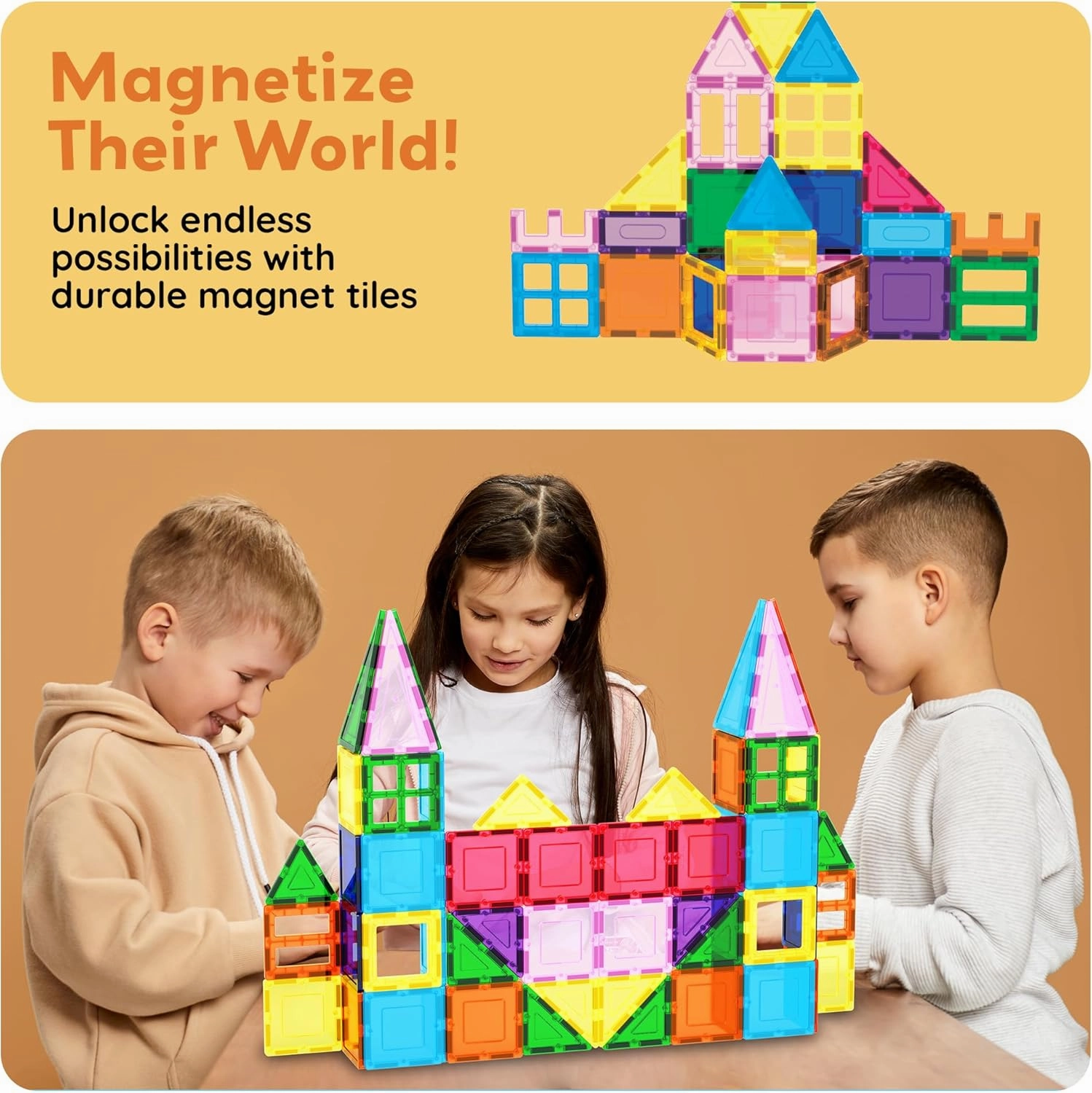 PicassoTiles 101pc Magnetic Tile Building Blocks with Car Base Drawstring Carry Toy Storage Bag Magnetized Block for Kids Magnet ToySet Educational STEM Learning Child Brain Development Ages 3  PC101
