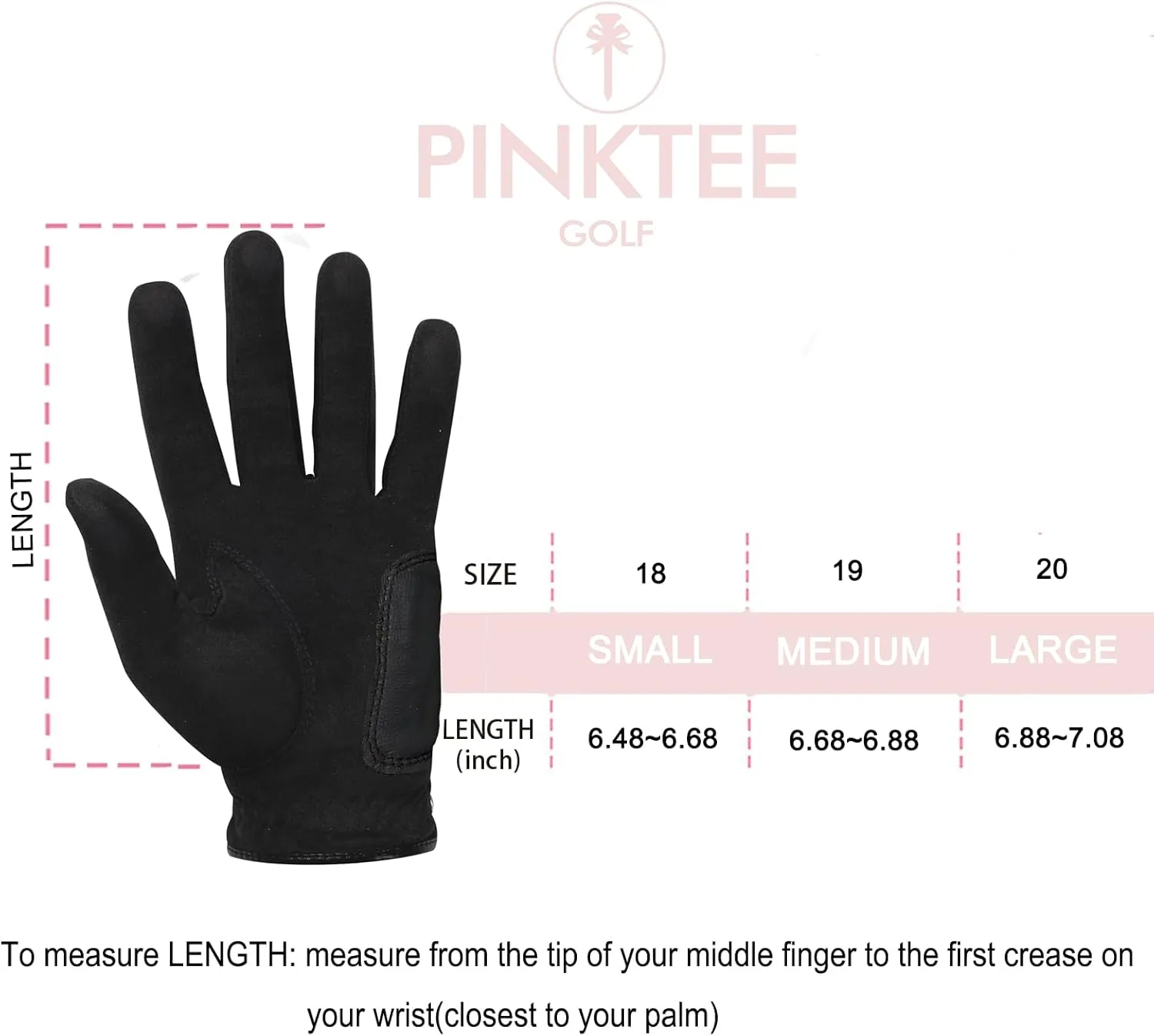 PINKTEE Women's RainGrip Golf Glove Left Hand All Weather Ladies Soft Golf Gloves with Marker for Hot Wet Weather