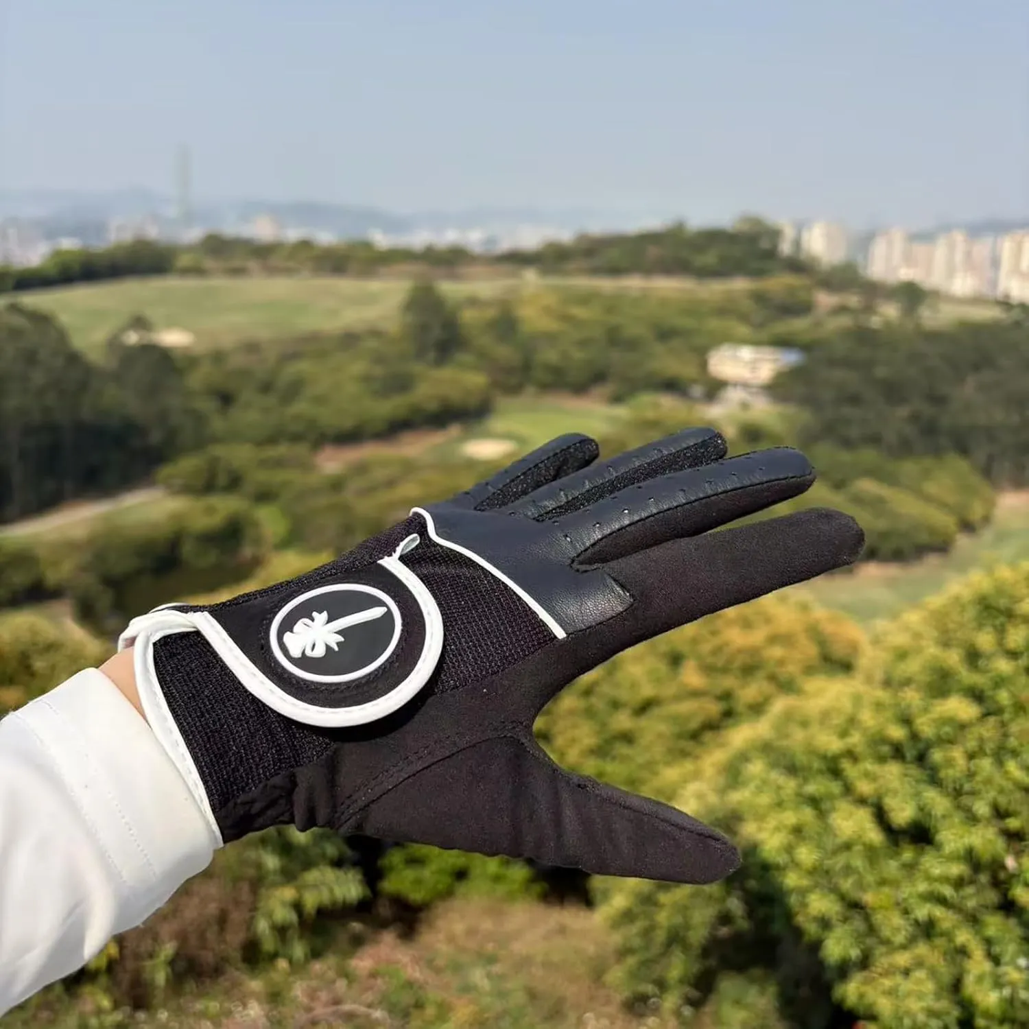 PINKTEE Women's RainGrip Golf Glove Left Hand All Weather Ladies Soft Golf Gloves with Marker for Hot Wet Weather