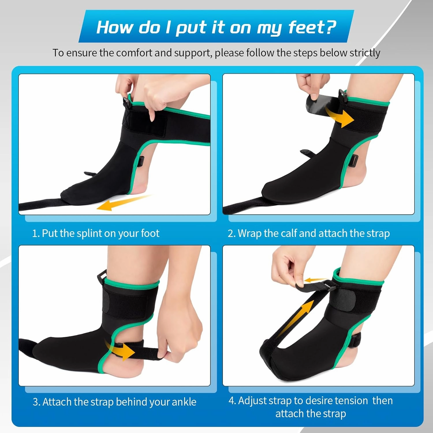Plantar Fasciitis Night Splint Sock with Massage Ball for Plantar Fasciitis Relief, Soft & Comfortable Foot Brace for Achilles Tendonitis Heal Spur Foot-drop Flat-arch for Women and Men, Medium-Green