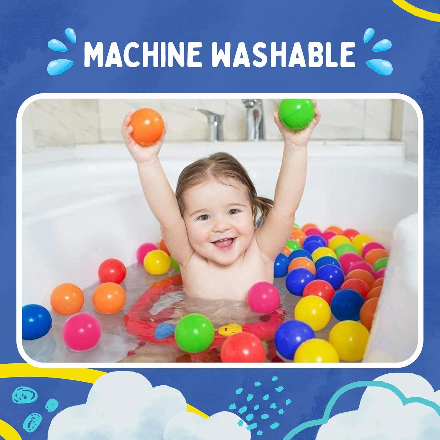 Playz Soft Plastic Mini Ball Pit Balls 200 Count - w/ 8 Vibrant Colors - Crush Proof, No Sharp Edges, Non Toxic, Phthalate & BPA Free for Baby Toddler Ball Pit, Play Tents & Tunnels Indoor & Outdoor
