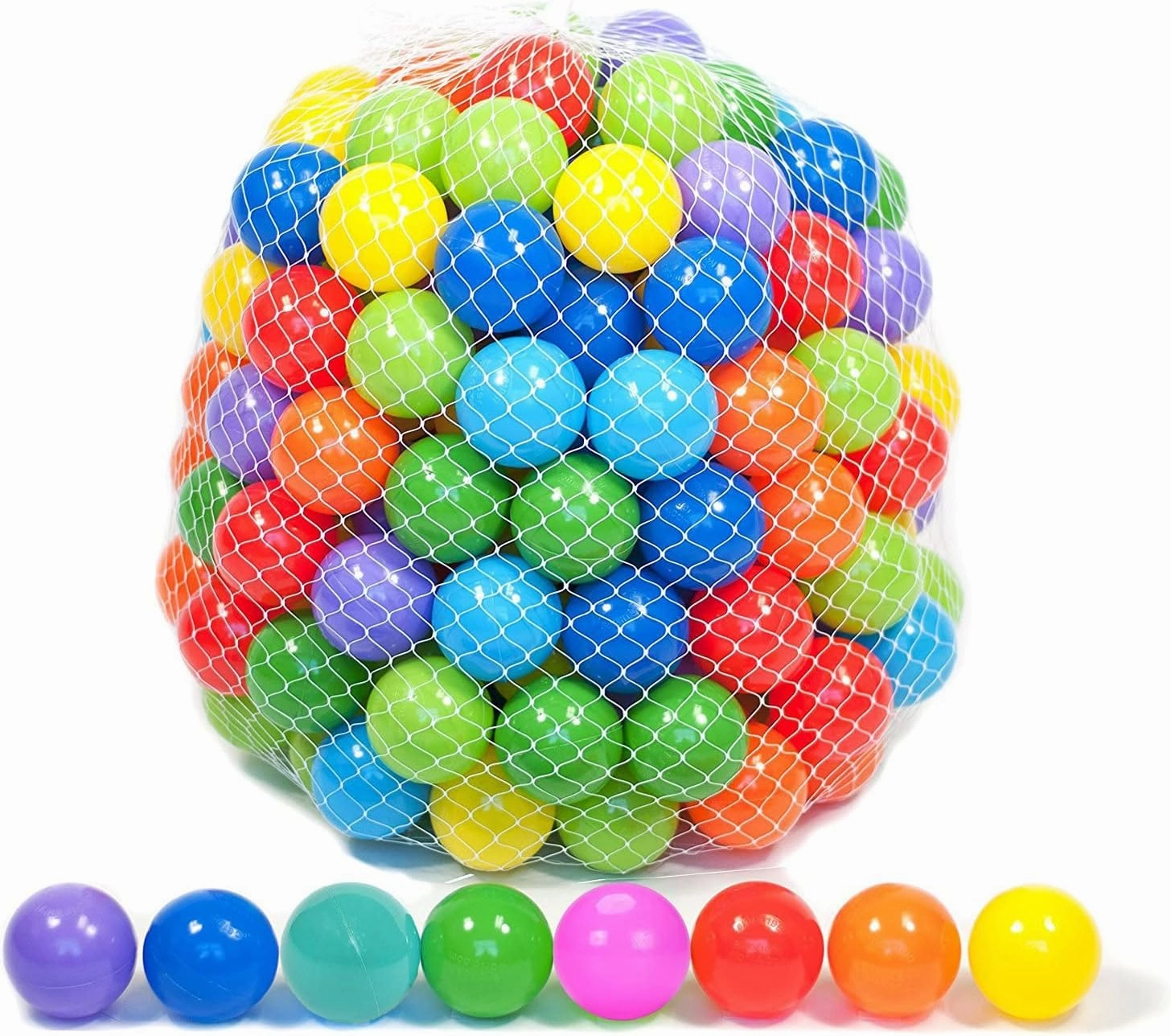 Playz Soft Plastic Mini Ball Pit Balls 200 Count - w/ 8 Vibrant Colors - Crush Proof, No Sharp Edges, Non Toxic, Phthalate & BPA Free for Baby Toddler Ball Pit, Play Tents & Tunnels Indoor & Outdoor