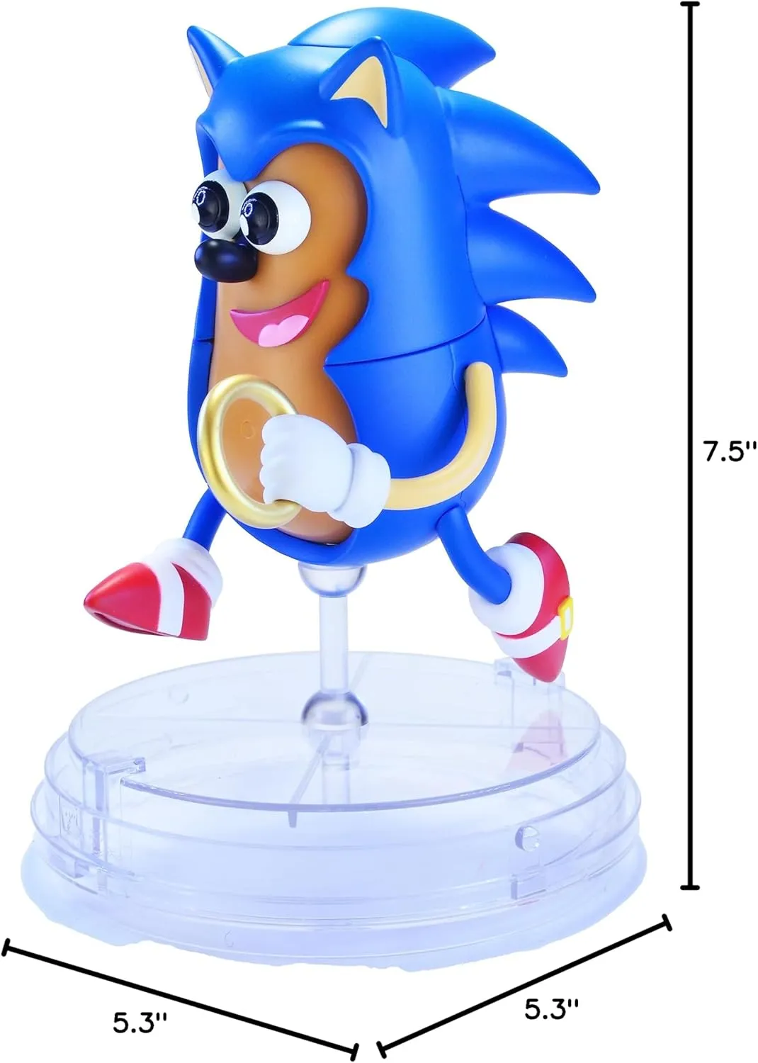 Poptaters Sonic The Hedgehog 4" Collectible Toy Figure with 14 Interchangeable Pieces & Surprise Part – Stackable Display Case – Officially Licensed – Ages 8 