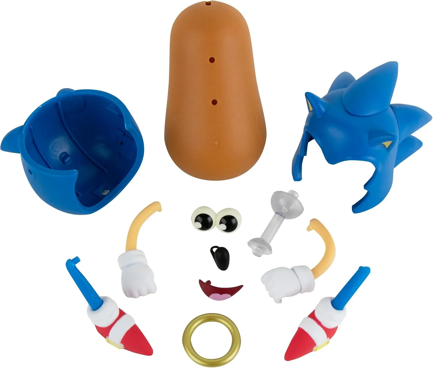 Poptaters Sonic The Hedgehog 4" Collectible Toy Figure with 14 Interchangeable Pieces & Surprise Part – Stackable Display Case – Officially Licensed – Ages 8 
