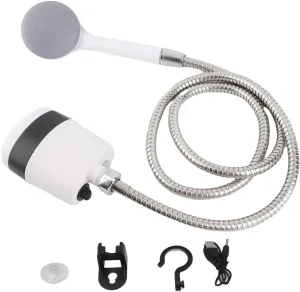 Portable Shower, 2200mAh Battery Powered Shower with 1.5m Hose, Camping Shower with Strong Suction and Stable flowinging for Outdoor, Car Wash, Pet Cleaning & Gardens