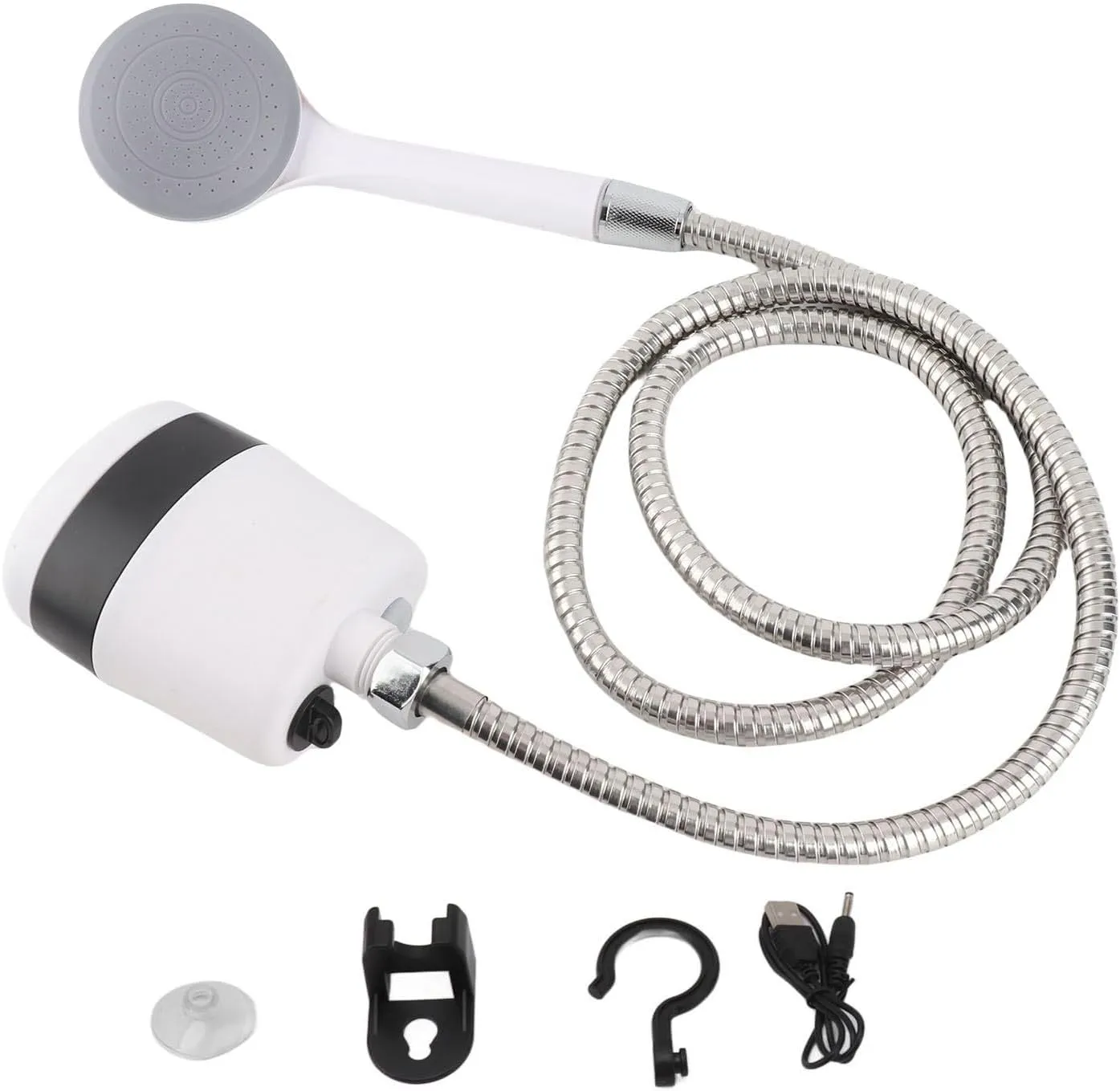 Portable Shower, 2200mAh Battery Powered Shower with 1.5m Hose, Camping Shower with Strong Suction and Stable flowinging for Outdoor, Car Wash, Pet Cleaning & Gardens