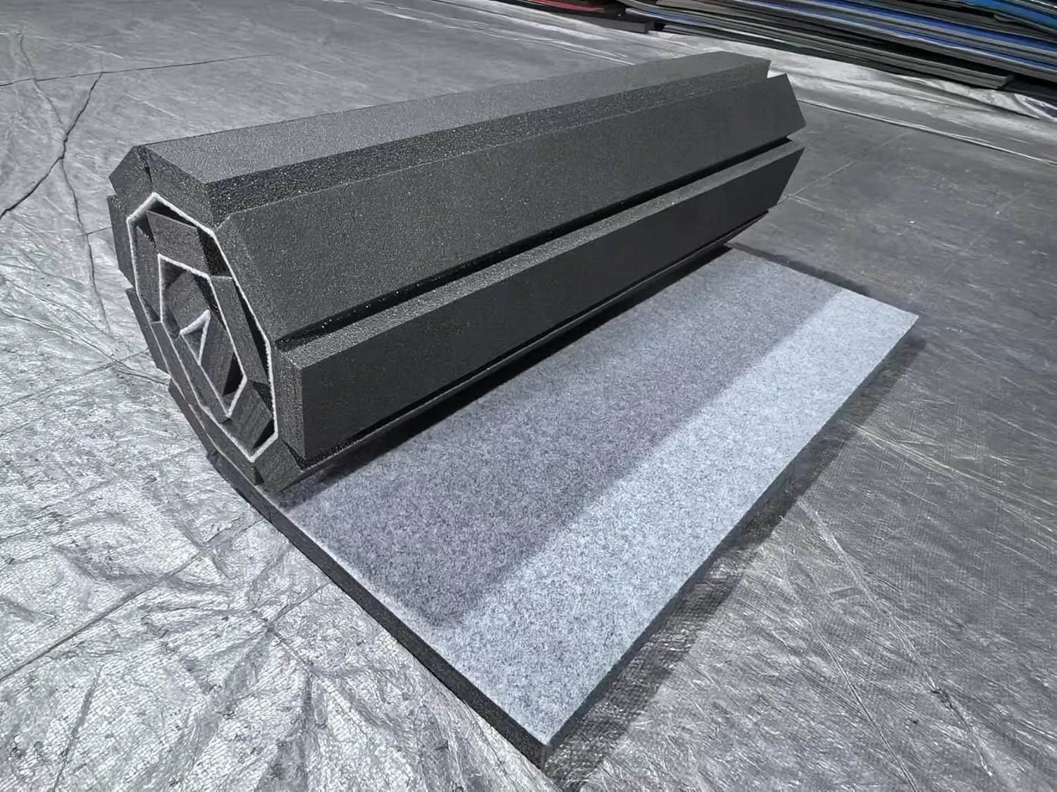 Premium Indoor Gymnastics Mat - Sturdy Foam Exercise Mat with Grippy Carpet Top for MMA, Cheerleading, and Fitness - Easy Roll-Out Design for Quick Setup