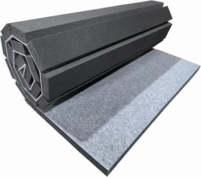 Premium Indoor Gymnastics Track Exercise Mat with Grippy Gym Carpet Top - Sturdy Foam Wrestling Mat for MMA, Cheerleading, and Fitness - Roll Out Design for Easy Setup