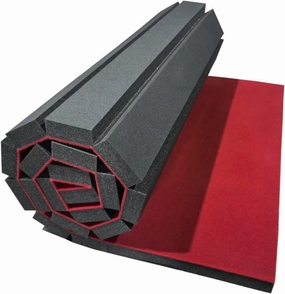 Premium Indoor Gymnastics Track Exercise Mat with Grippy Gym Carpet Top - Sturdy Foam Wrestling Mat for MMA, Cheerleading, and Fitness - Roll Out Design for Easy Setup