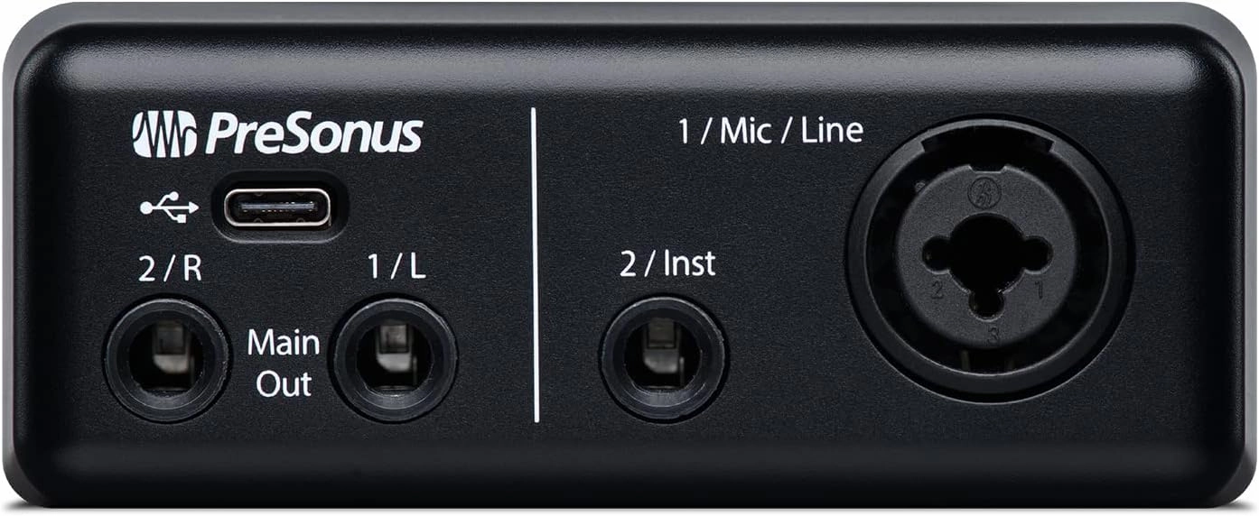 PreSonus AudioBox GO | USB-C Audio Interface for music production with Studio One DAW Recording Software, Music Tutorials, Sound Samples and Virtual Instruments