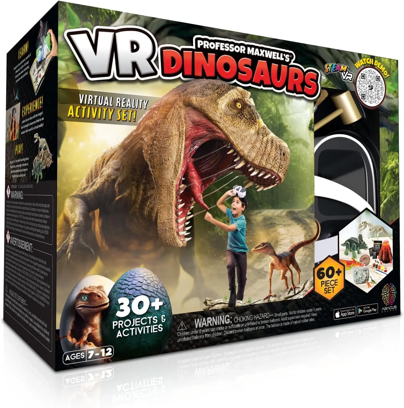Professor Maxwell's VR Dinosaurs - Virtual Reality Kids Science Kit, Book and Interactive STEM Learning Activity Set (New Edition) - for Ages 7 and Up