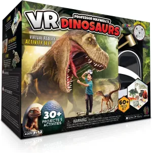 Professor Maxwell's VR Dinosaurs - Virtual Reality Kids Science Kit, Book and Interactive STEM Learning Activity Set (New Edition) - for Ages 7 and Up