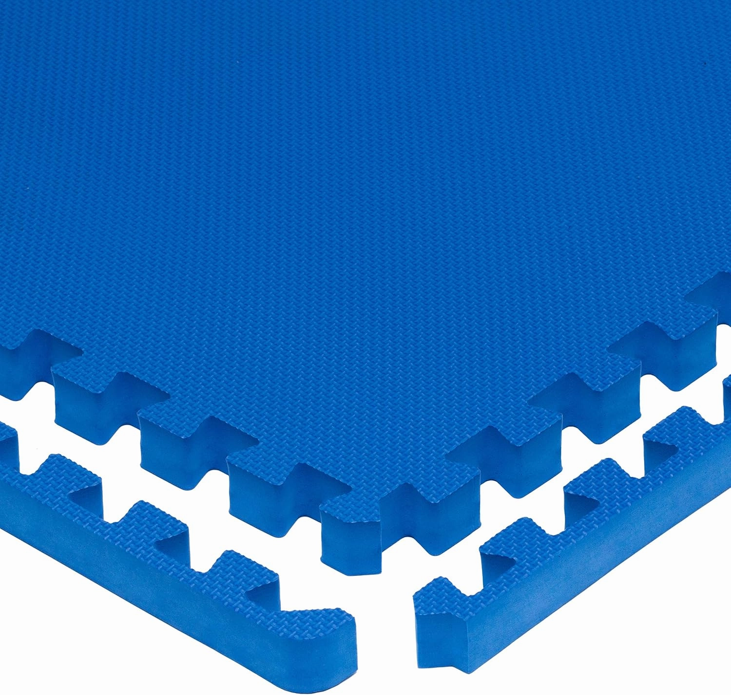 ProsourceFit Extra Thick Puzzle Exercise Mat, EVA Foam Interlocking Tiles for Protective, Cushioned Workout Flooring for Home and Gym Equipment, Blue - 3/4 inch - 24 Sq Ft - 6 Tiles