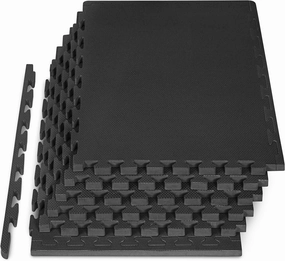 ProsourceFit Extra Thick Puzzle Exercise Mat, EVA Foam Interlocking Tiles for Protective, Cushioned Workout Flooring for Home and Gym Equipment, Blue - 3/4 inch - 24 Sq Ft - 6 Tiles