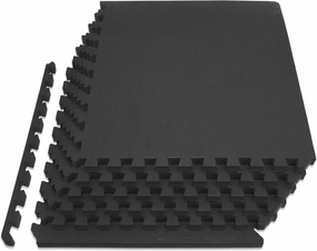 ProsourceFit Extra Thick Puzzle Exercise Mat, EVA Foam Interlocking Tiles for Protective, Cushioned Workout Flooring for Home and Gym Equipment, Blue - 3/4 inch - 24 Sq Ft - 6 Tiles