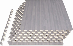 ProsourceFit Wood Grain Puzzle Mat 1/2-in, 6 EVA Foam Interlocking Floor Tiles (24SQ FT) for Secure Indoor Room Workout Flooring and Playmat, Dark Walnut