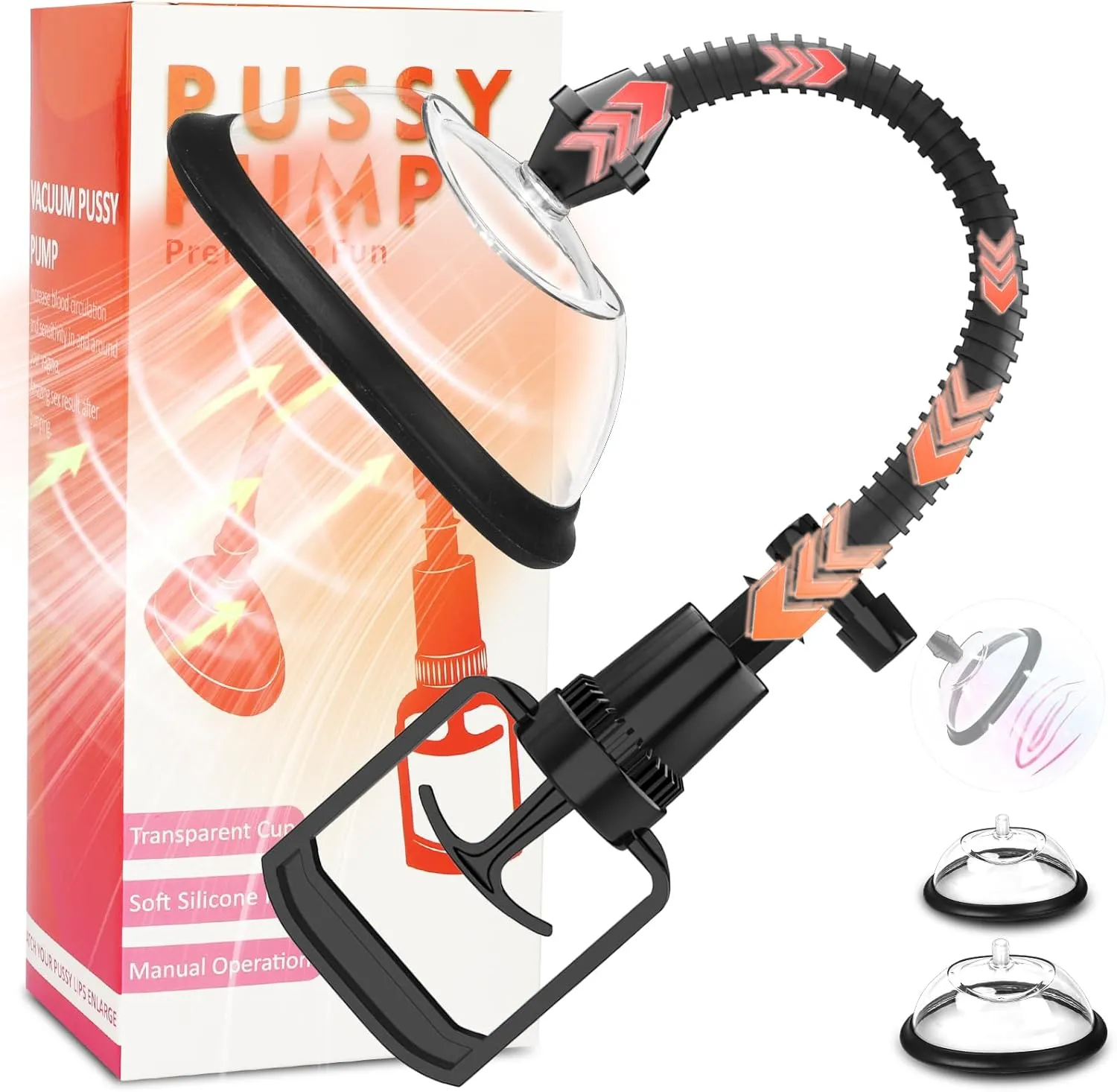 Pussy Pump Sex Toys, Yeqiz Manual Vagina Clit Pump for Increasing Sensation and Enhancing Sexual Pleasure Tools for Women, Adult Games Nipple Clitoral Stimulator for Woman Couples Pleasure