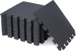Puzzle Exercise Mat with 18 Tiles Exercise Floor Mat Foam Pads Interlocking Gym Mats 12'' x 12'' EVA Foam Floor Tiles Foam Interlocking Rubber Flooring Mats for Workout Gym Equipment
