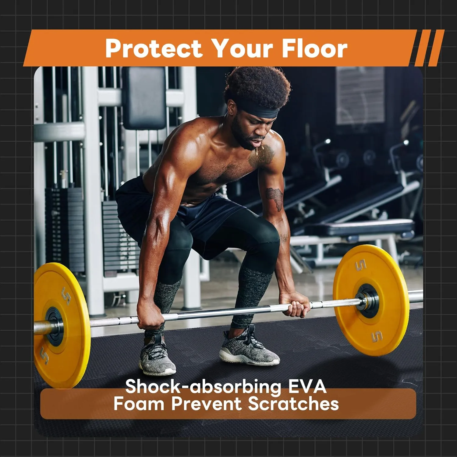 Puzzle Exercise Mat with 18 Tiles Exercise Floor Mat Foam Pads Interlocking Gym Mats 12'' x 12'' EVA Foam Floor Tiles Foam Interlocking Rubber Flooring Mats for Workout Gym Equipment