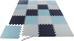 Puzzle Mat EVA Foam Floor Tiles 20-Pack - 20 SQFT Multicolor Exercise Mat or Baby Play Mats for Floor - Interlocking Floor Mats by Stalwart (Blue)