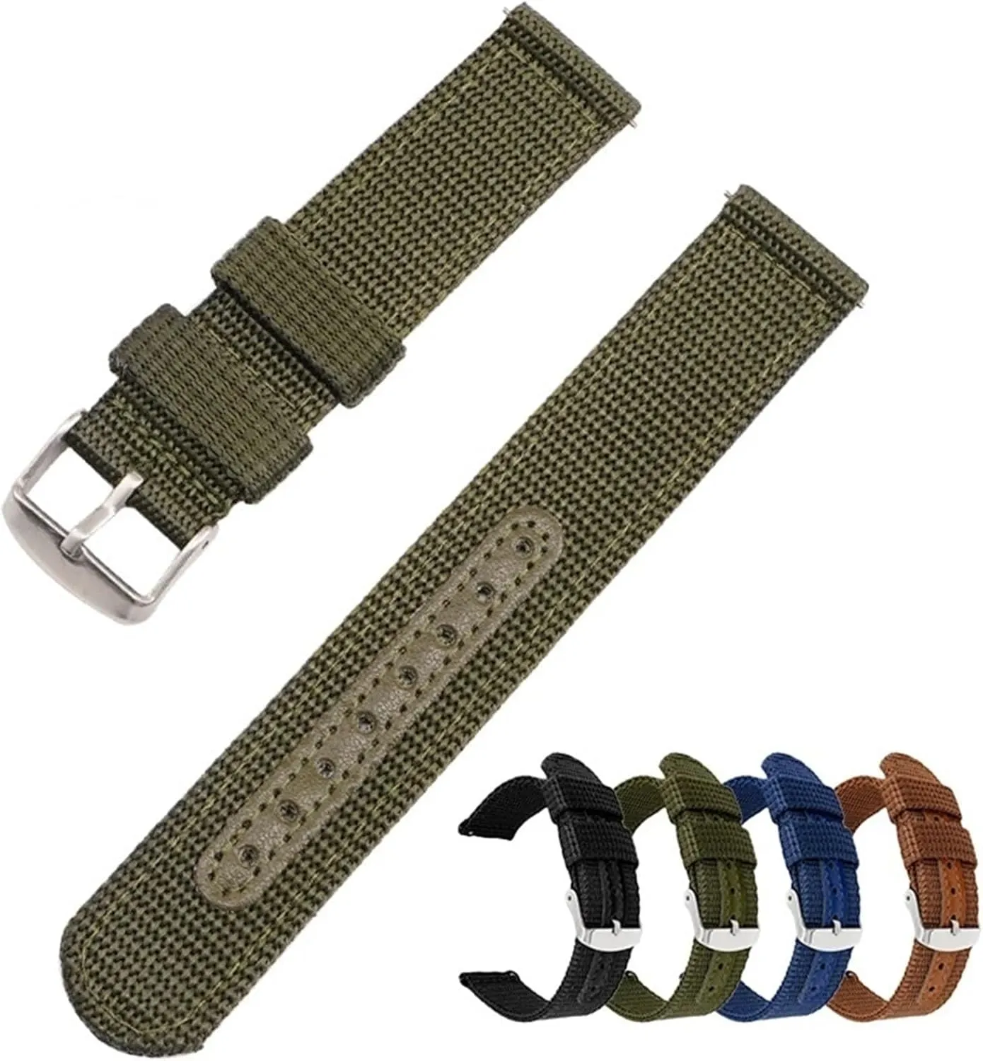 Quick Release Nylon Watch Strap 18-24mm Unisex Canvas Bracelet Smart Watch Replacement Wristband Strap