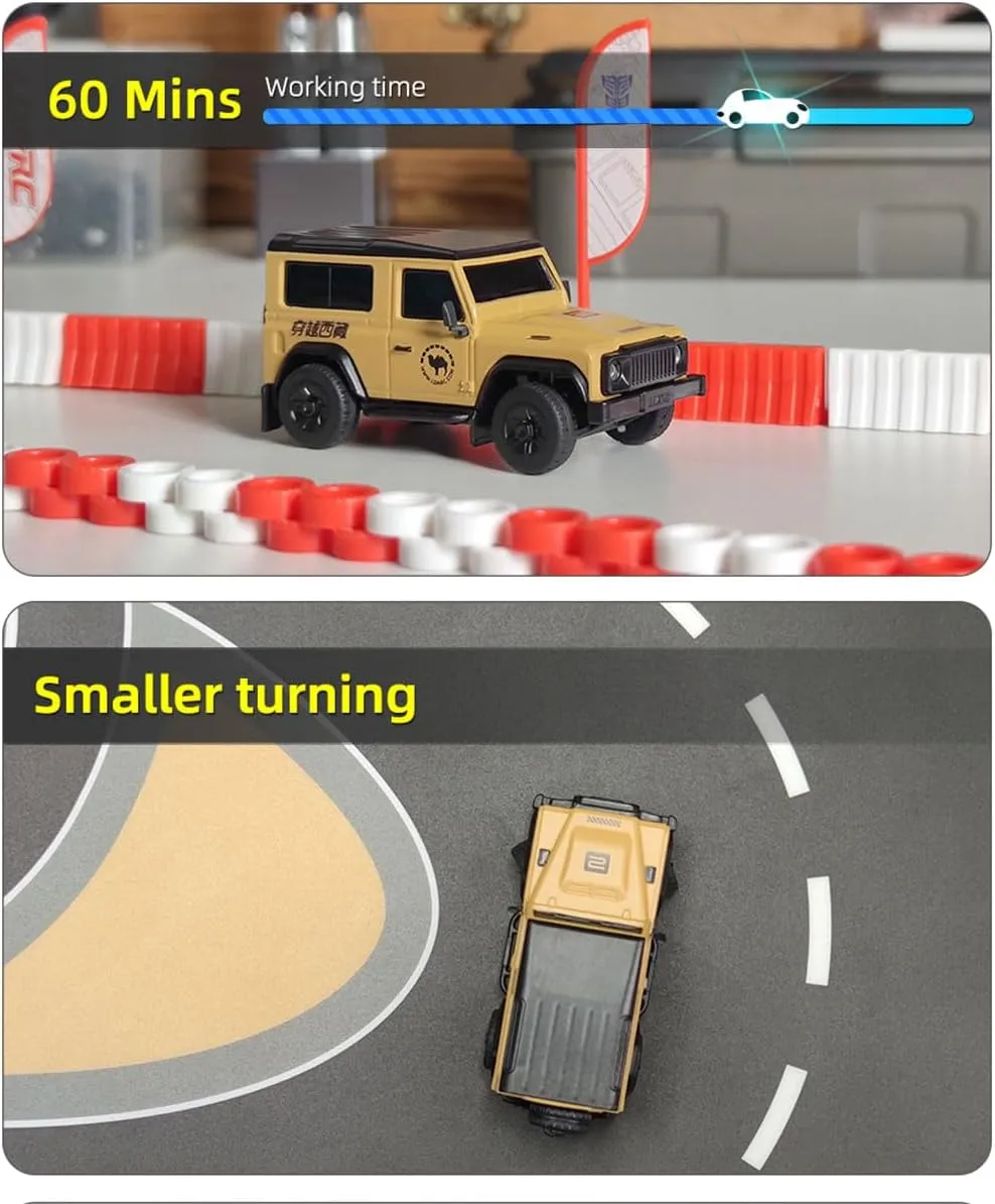 R01 1/64 RC Car for Adults, 2.4G Remote Control Car with Interactive Light, RC Buggy RC Off-Road Car RC Truck Buggy, Mini RC Rock Climber Electric RC Crawler Model Gift -RTR