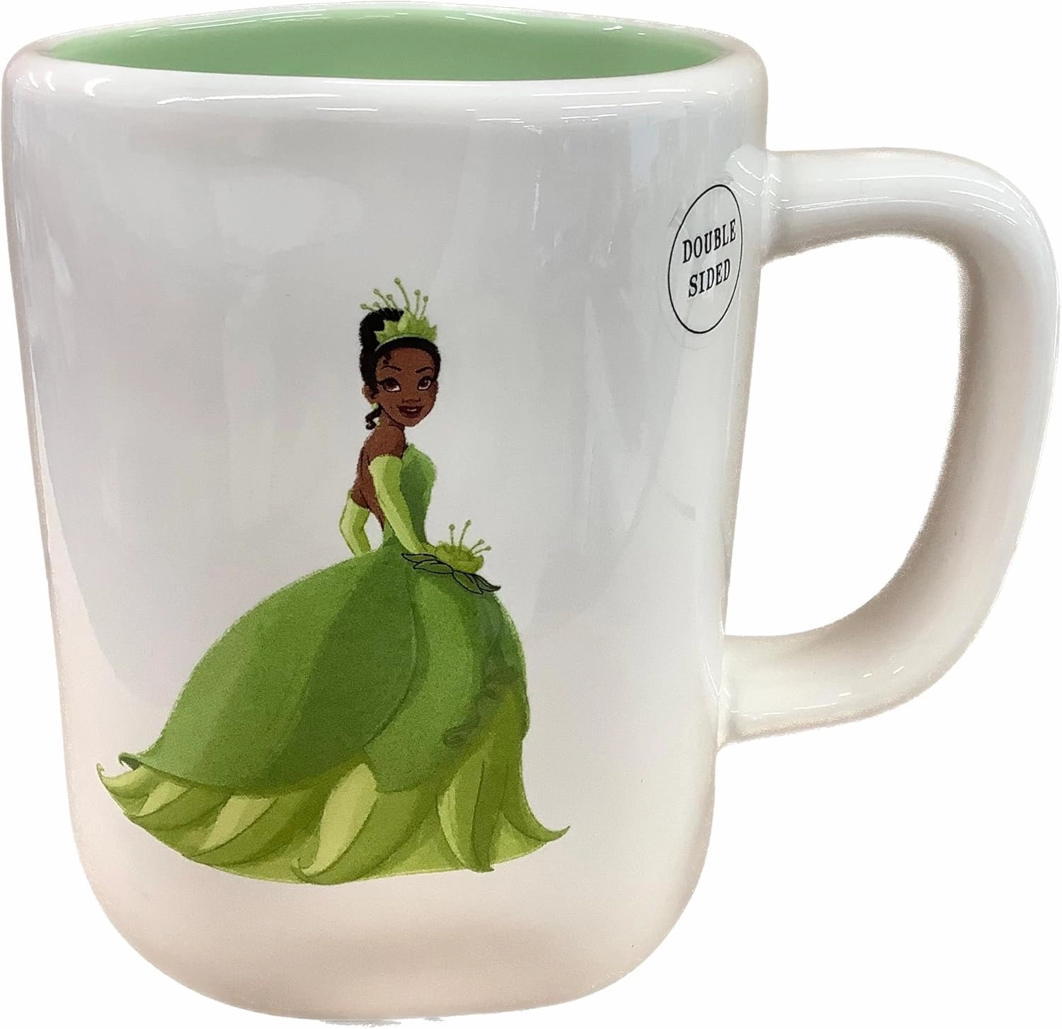 Rae Dunn x Princess Tiana Coffee Mug, Tiana Green Gown - TIANA
