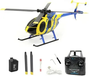RC ERA C184 MD500 RC Helicopter for Adult, 2.4G 4CH 6-Axis No Aileron Remote Control Helicopter, Ultra-Stable Flight RC Aircraft with Optical Sensor & Upgraded Transmitter - 1 Battery