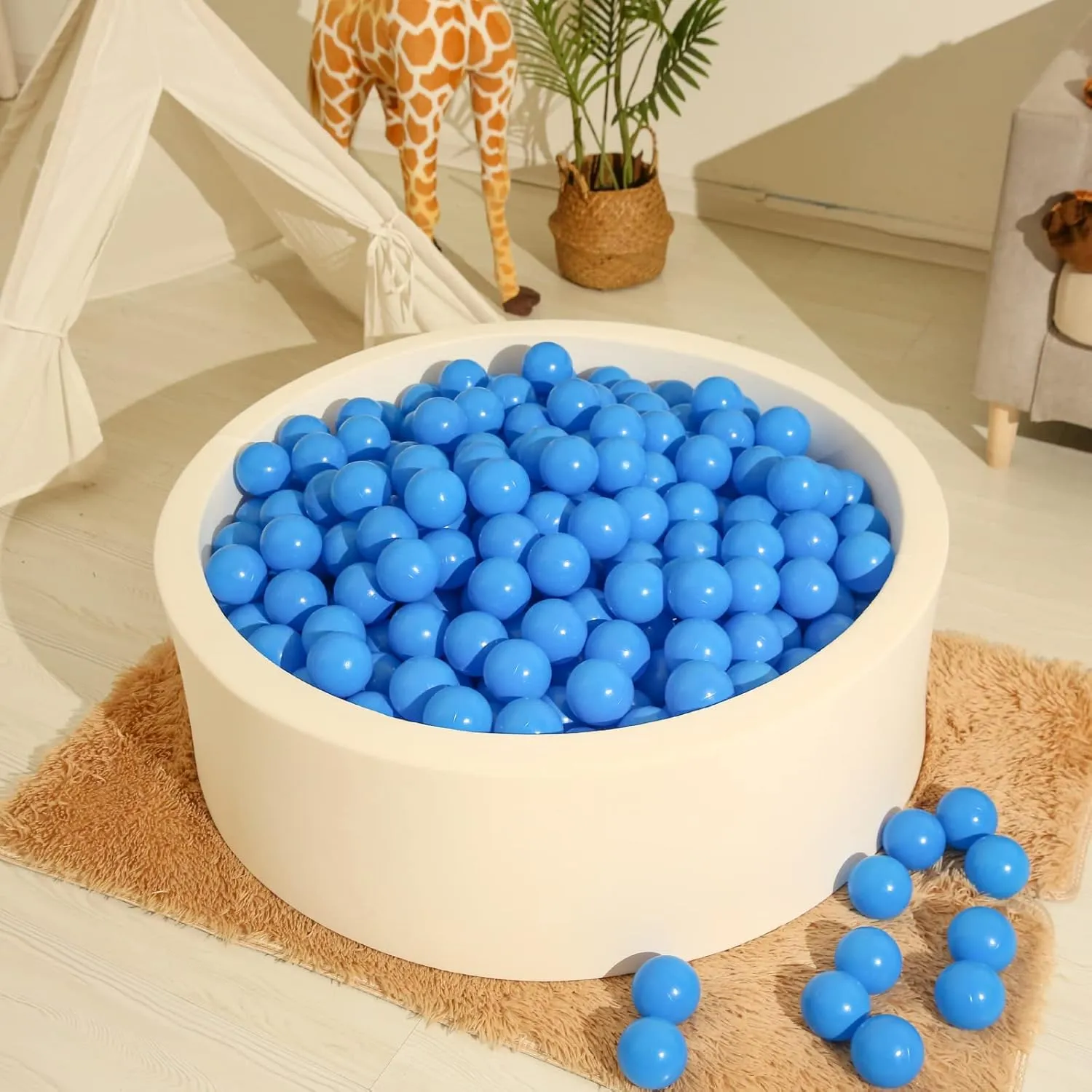 Realhaha Larger Plastic Balls for Ball Pit, Play Pin Balls for Toddlers Kid Ball Pits & Accessories for Bounce House,2.76 inches,50 pcs