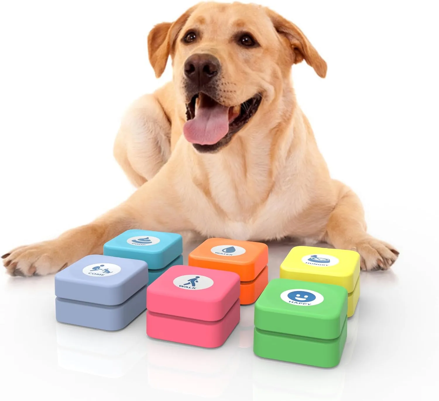 Rechargeable Dog Buttons for Communication Starter Pack,Training Dogs Talk Buttons Set Voice Recordable Gifts Funny for Study Office Home 6 Counts