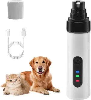 Rechargeable USB Charging Electric Pet Nail Grinder, 2025 Dog Nail Grinder for Dogs Quiet, Dog Nail Trimmer Pet Paws Grooming Smoothing Tool