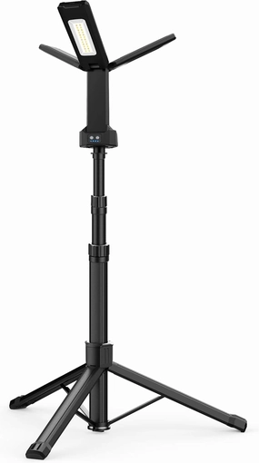 Rechargeable LED Work Light with Stand, Aluminum 67" Portable Cordless Work Light, 8AH Battery, 500/1500/2500 Lumen, 4000/6500K Dimmable Camping Light with Detachable Tripod (Carrying Bag Included)