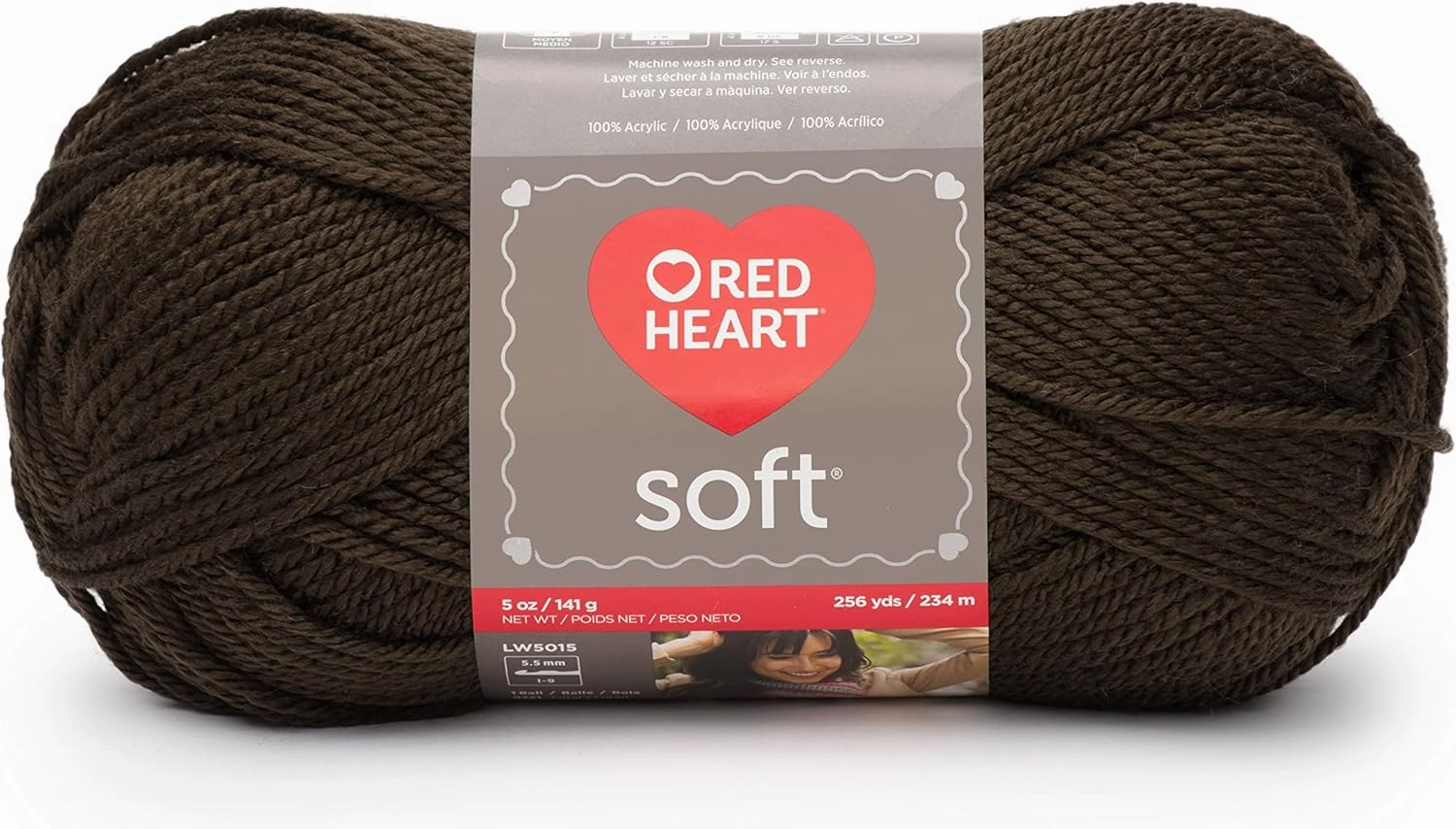 Red Heart Soft Chocolate Yarn - 3 Pack of 141g/5oz - Acrylic - 4 Medium (Worsted) - 256 Yards - Knitting/Crochet