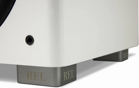 REL HT/1003 MKII 10-Inch Powered Subwoofer – Compact Design with Class D Amplifier for Deep Bass in Home Theater, Stereo Systems, and Surround Sound – Line Grained White Finish