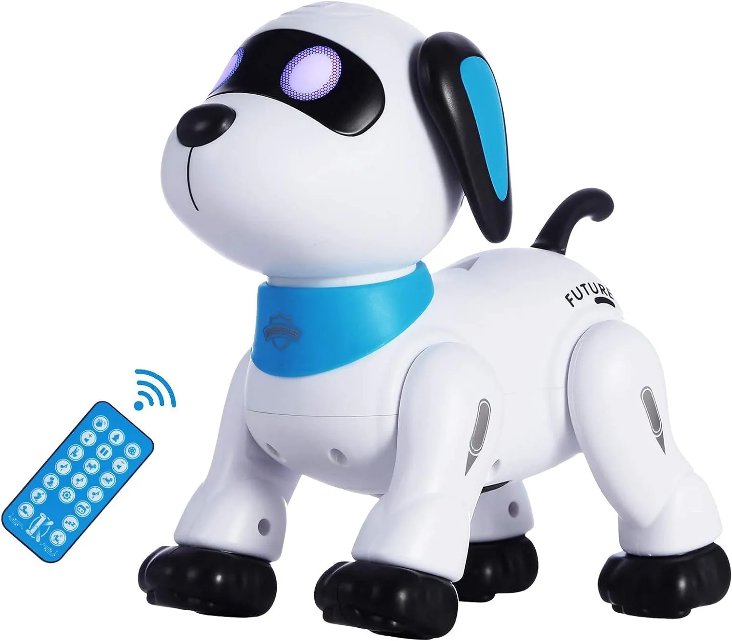 Remote Control Robot Dog Toy – Programmable Smart Robot Dog for Kids 3 , Interactive Dancing & Sound, RC Stunt Robot Toys with LED Eyes, Electronic Pet Toy Dog for Boys & Girls Gifts (Blue)