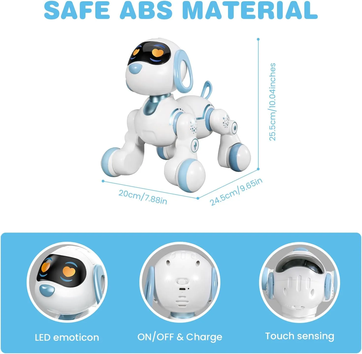 Robot Dog, Remote Control Dog Robot for Kids with Head Touch Sensing and Music Function, Programmable Interactive Funny Toy Gift for Kids Age 3-7