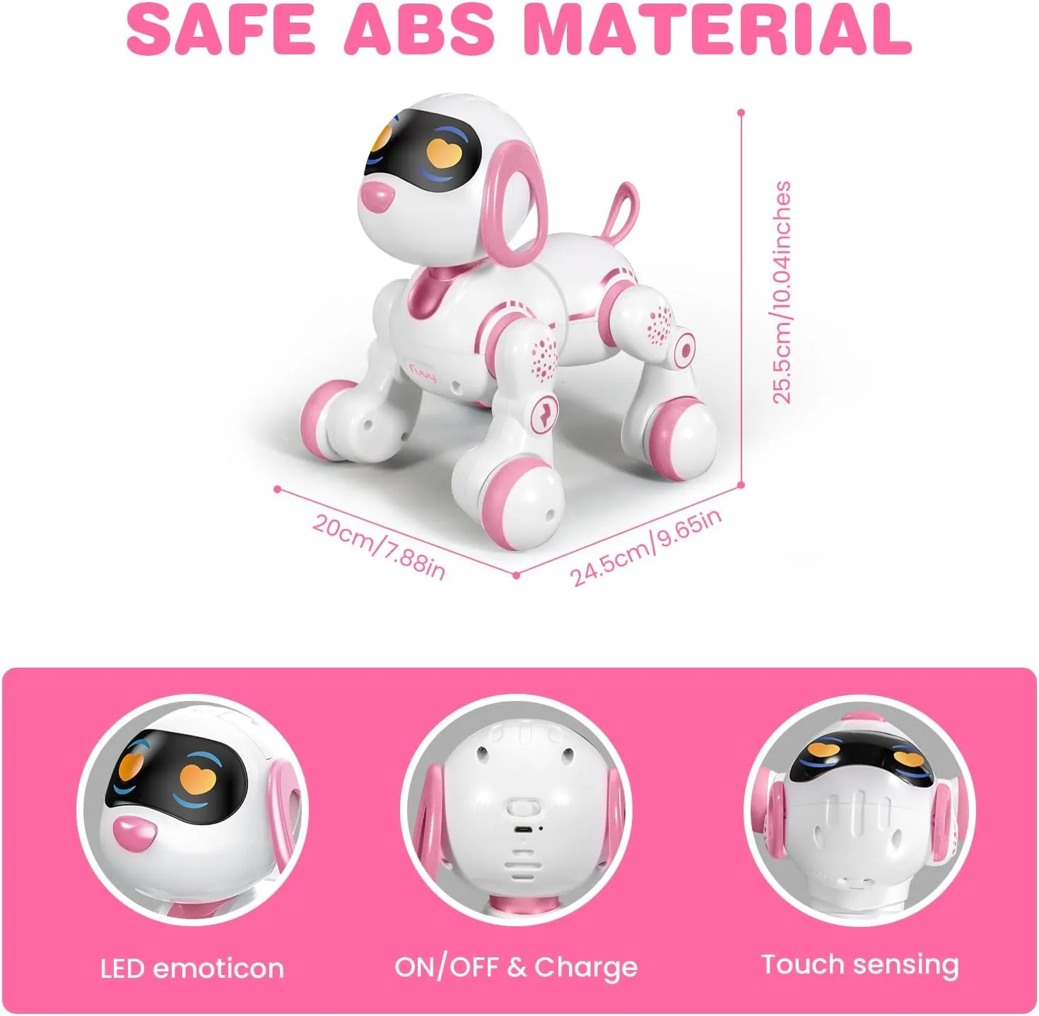 Robot Dog Toy for Kids, Easy Programmable Remote Control Dog Robot with Head Touch Sensing & Music Function, Imitates Animal Forms Robot Pet Toy Gift for 3-7