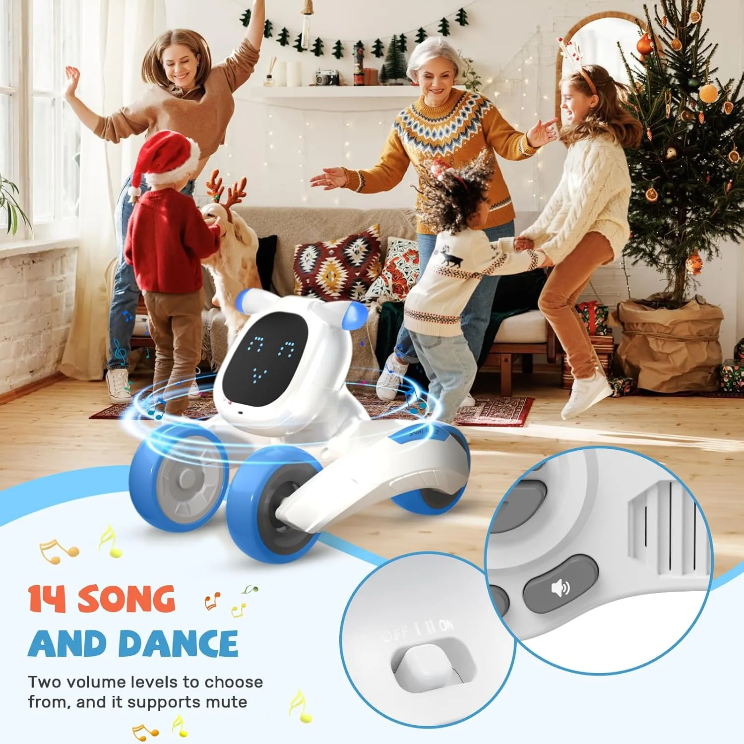 Robot Dog Toy for Kids, Remote Control Dog Robot, Voice & Touch Control Robot Pet Dog with LED/Record/Sing/Dance, Rechargeable Puppy Toys for 5 6 7 8 9 10 Year Old Boy Girl Ideas (Blue)