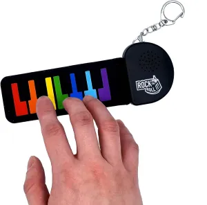 Rock And Roll It - Micro Rainbow Piano. Real Working & Playable Piano Keychain. Hang on a Backpack & Play Anywhere! Mini Size color Finger Piano Pad. Tiny Silicone Electronic Keyboard. Battery Include