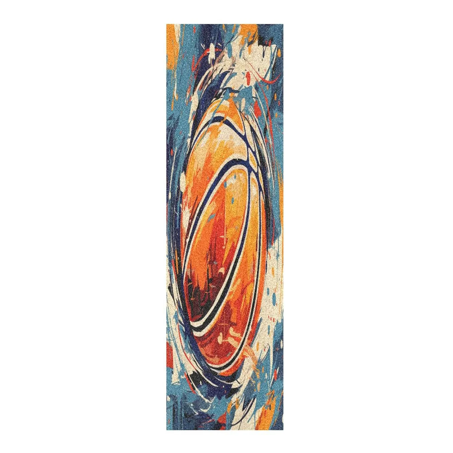 Rolling Basketball Cool Watercolor Artwork Skateboard Grip Tape Sheets Creative Longboard Waterproof Griptapes for Youth Boys Girls Kids Men No Bubble Free Easy to Apply(1Pcs)