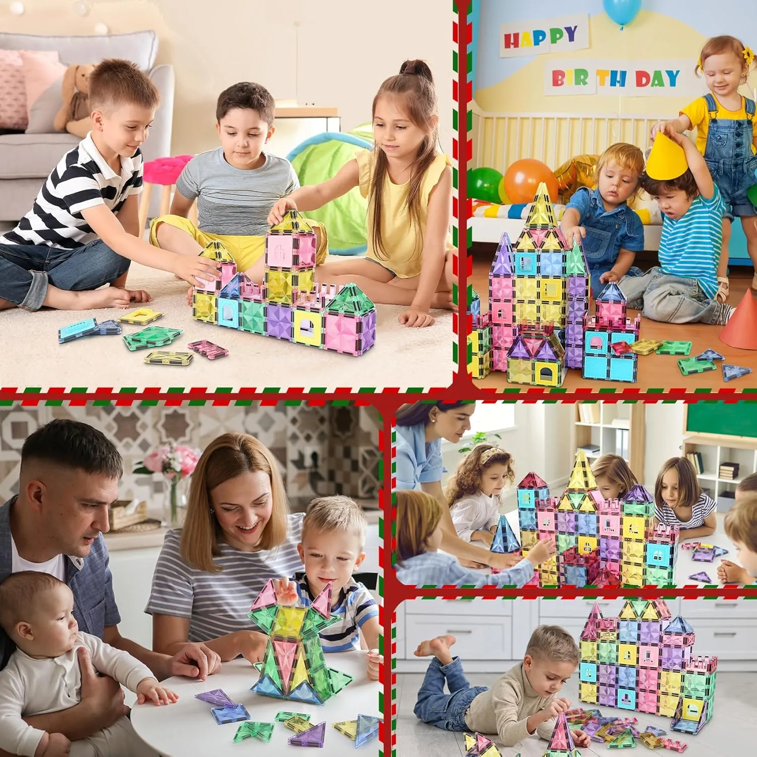 ROMDS Magnetic Tiles, Magnetic Building Blocks for Kids Ages 3  and STEM Magnet Toys, Clear Magnet 3D Blocks Construction Playboards for Boys & Girls, Sensory Play for Preschool Learning(36 pcs)
