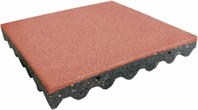 Rubber-Cal "Eco-Safety" Interlocking Playground Tiles - 2.50 x 19.5 x 19.5 inch - 4 Pack - 11 Square Feet Coverage - Terra Cota (04-126-TC-4pk)