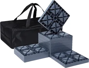RV Leveling Blocks, Heavy Duty Camper Blocks and Interlocking Design,Camper Levelers 10 Pack with Packing Bag Carrying (Gray)