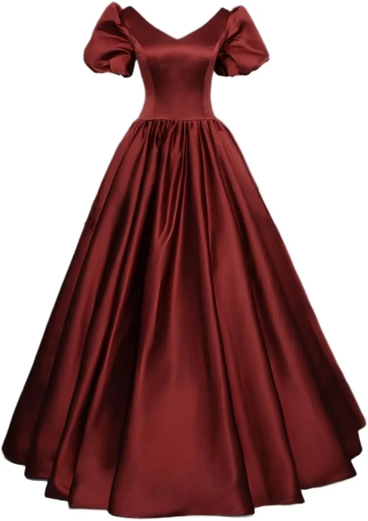 Satin Antique Ballgown Dress for Women Plus Size Victorian Regency Era Ball Gown