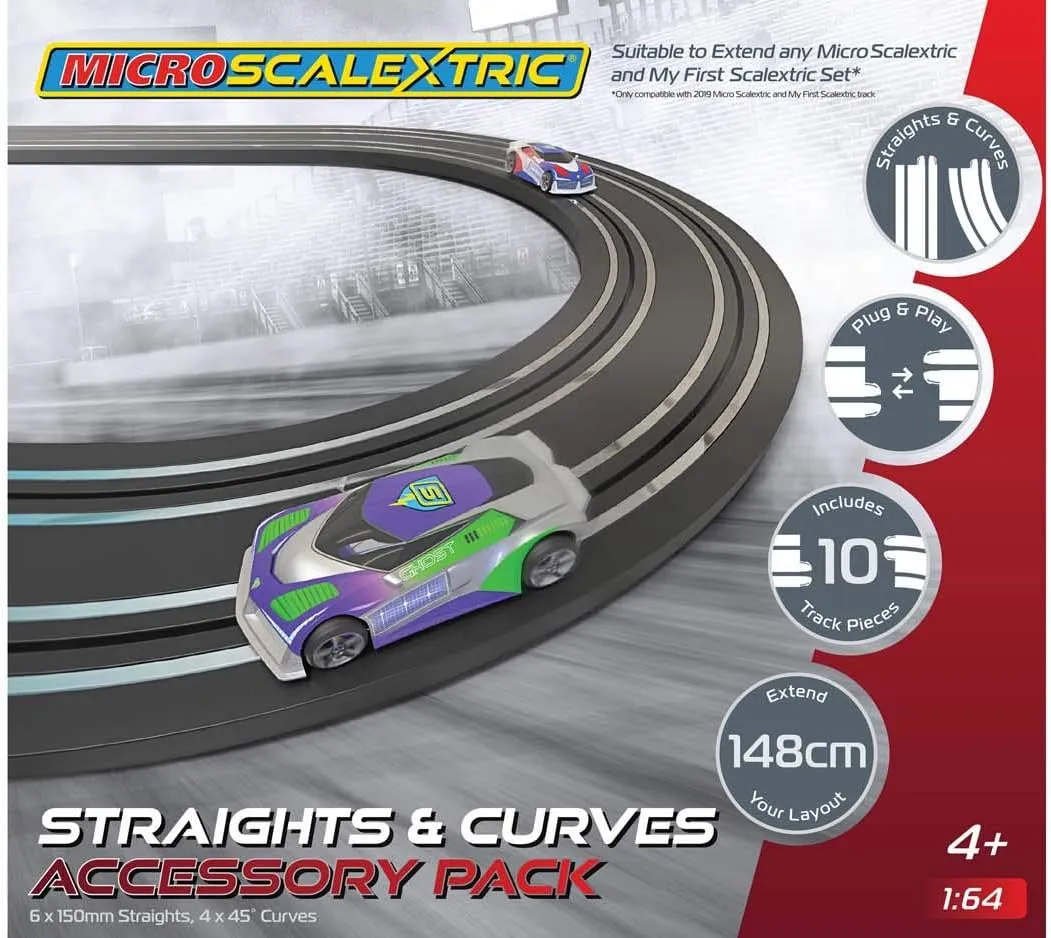Scalextric Micro Straights and Curves Track Extension Pack 1:64 Slot Car Race Track G8045