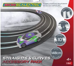 Scalextric Micro Straights and Curves Track Extension Pack 1:64 Slot Car Race Track G8045