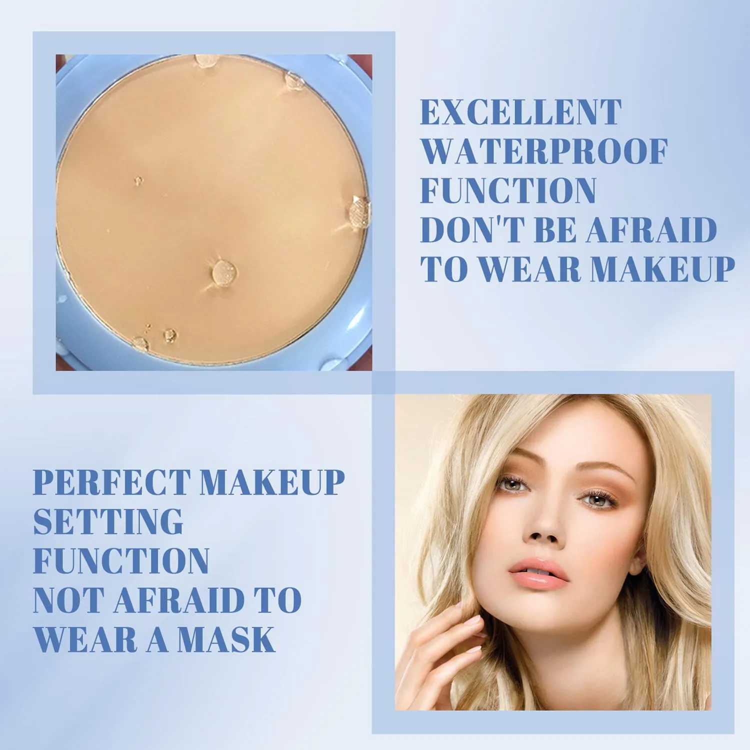 Setting Powder, Light and Delicate Powder Is Not Afraid of Oily Shine, Waterproof and Sweat-Proof, Create a Real and Natural Look, A Lightweight and Portable Makeup Tool (Classic Ivory, #1)