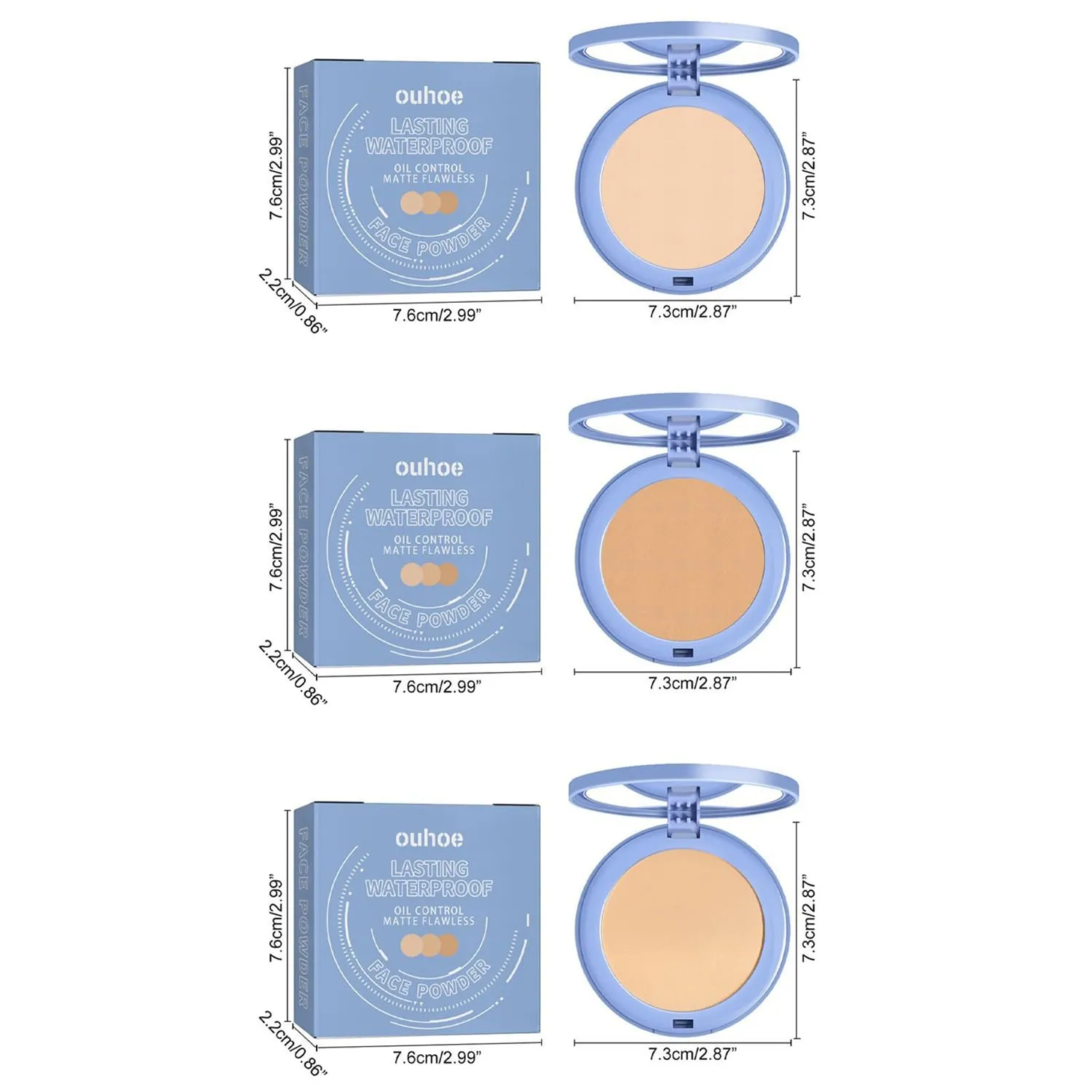 Setting Powder, Light and Delicate Powder Is Not Afraid of Oily Shine, Waterproof and Sweat-Proof, Create a Real and Natural Look, A Lightweight and Portable Makeup Tool (Classic Ivory, #1)