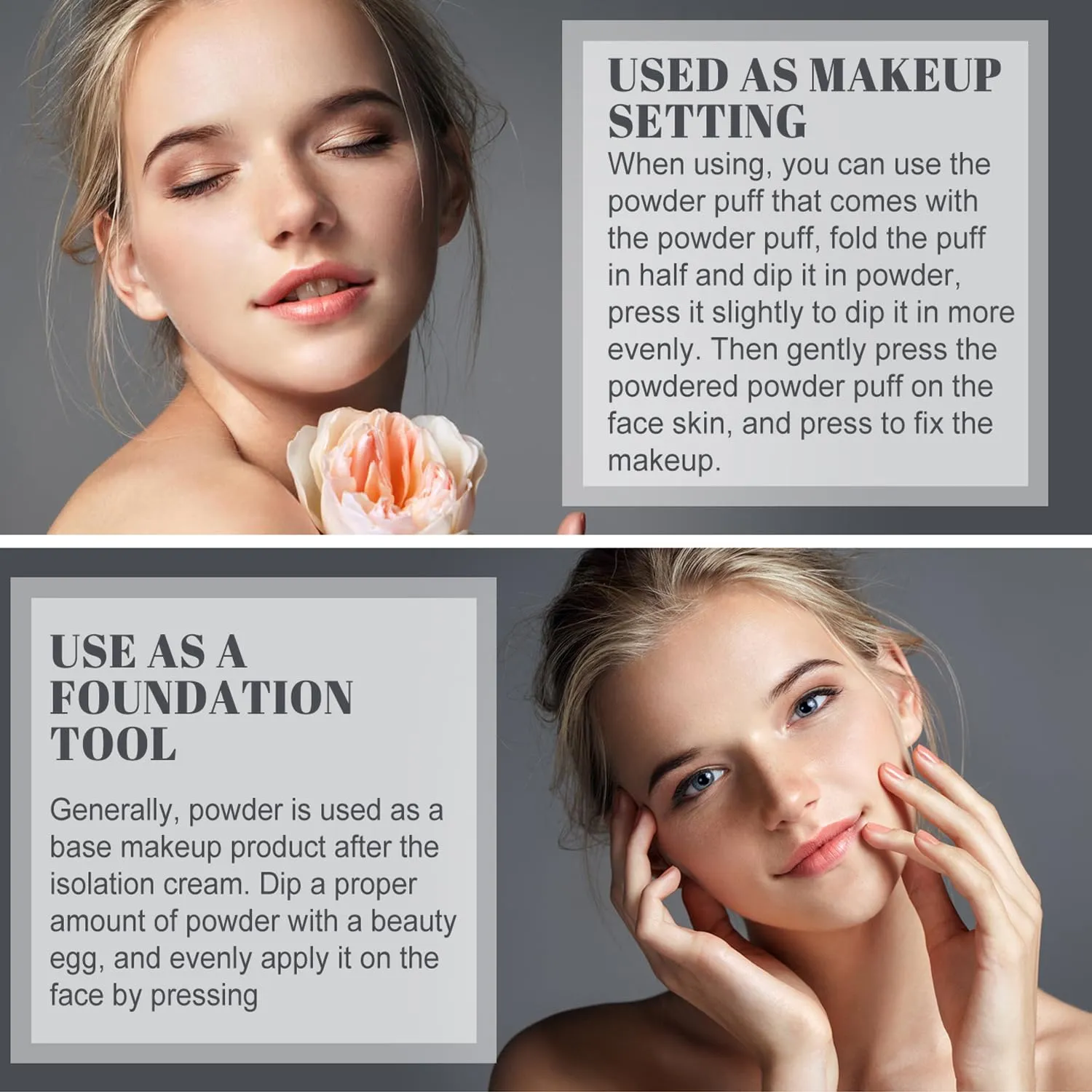 Setting Powder, Light and Delicate Powder Is Not Afraid of Oily Shine, Waterproof and Sweat-Proof, Create a Real and Natural Look, A Lightweight and Portable Makeup Tool (Classic Ivory, #1)